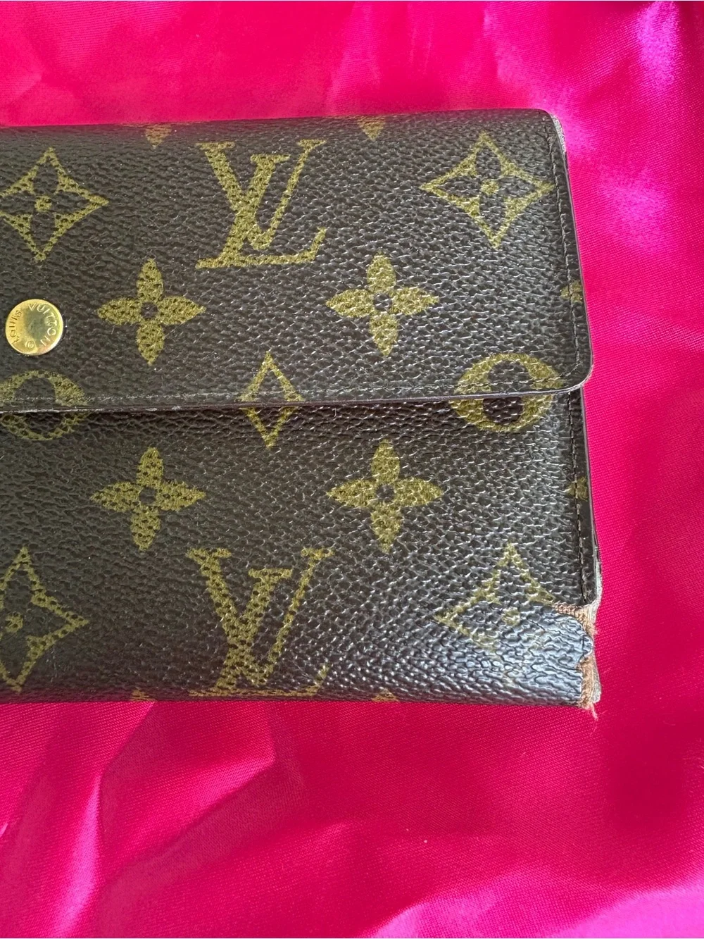 Louis Vuitton Monogram Canvas Wallet in Brown and Gold